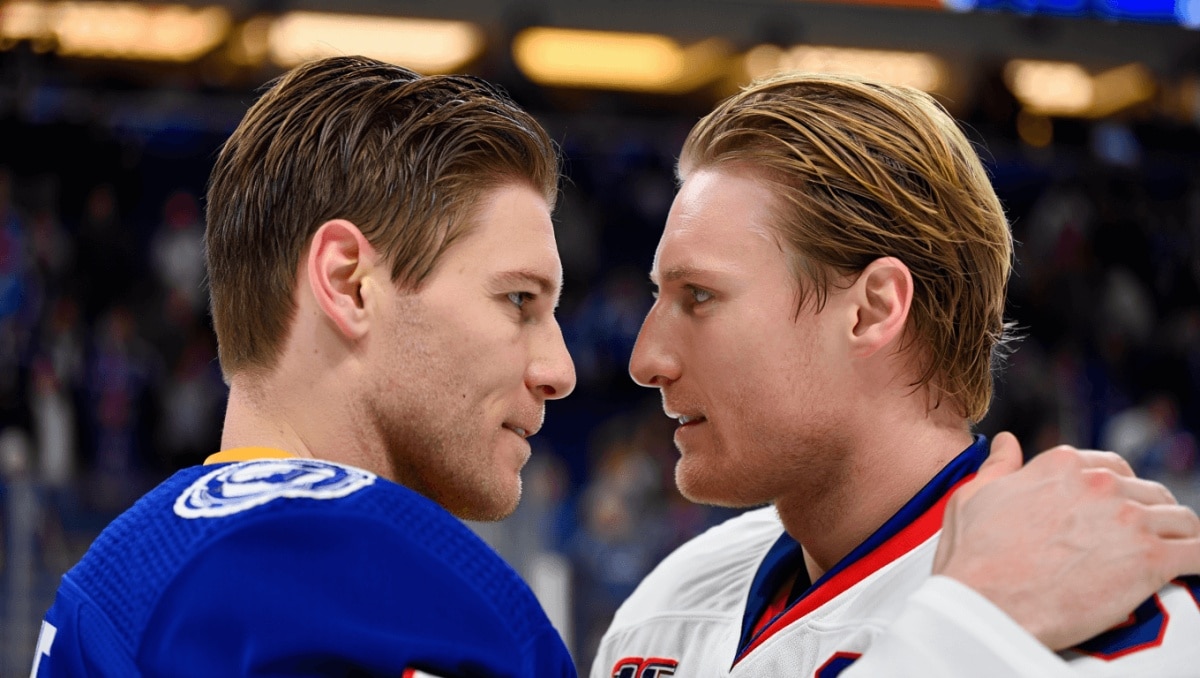 Hudson Williams and Connor Storrie in Heated Rivalry