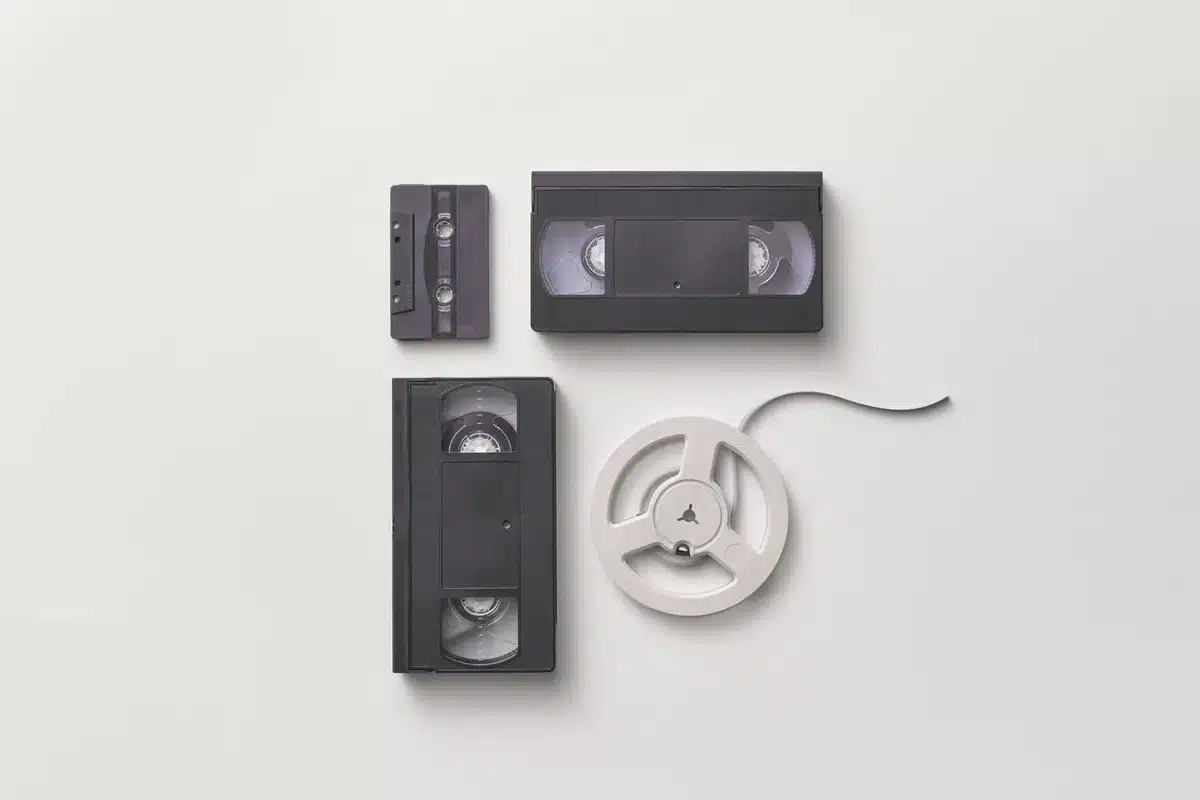 Vintage 1990s music video production setup with lighting and camera equipment