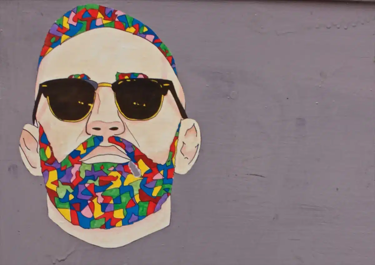 Bright, colorful pop art style illustration with vivid colors and bold animated shapes