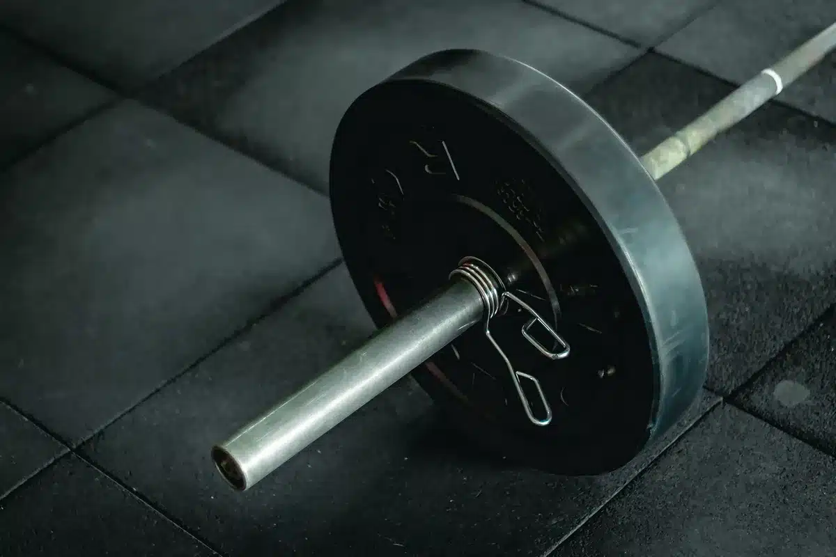 Weightlifter preparing to lift a heavy barbell