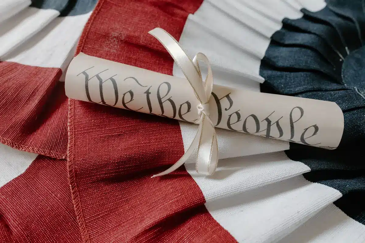 Historical document showing the 14th Amendment text with archival styling.