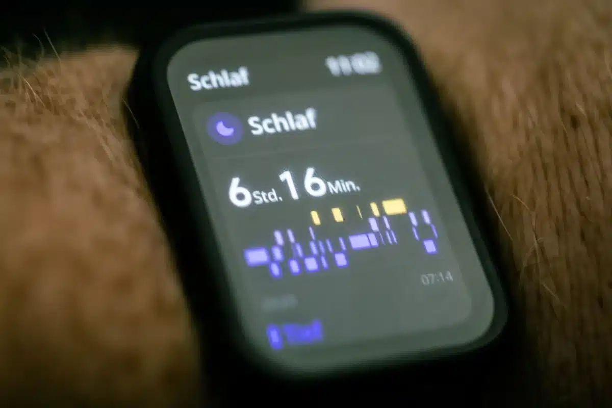 Sleep tracking data visualization showing nightly sleep metrics and patterns on a health app