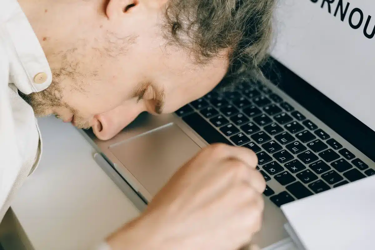 Musician showing signs of exhaustion and fatigue from touring