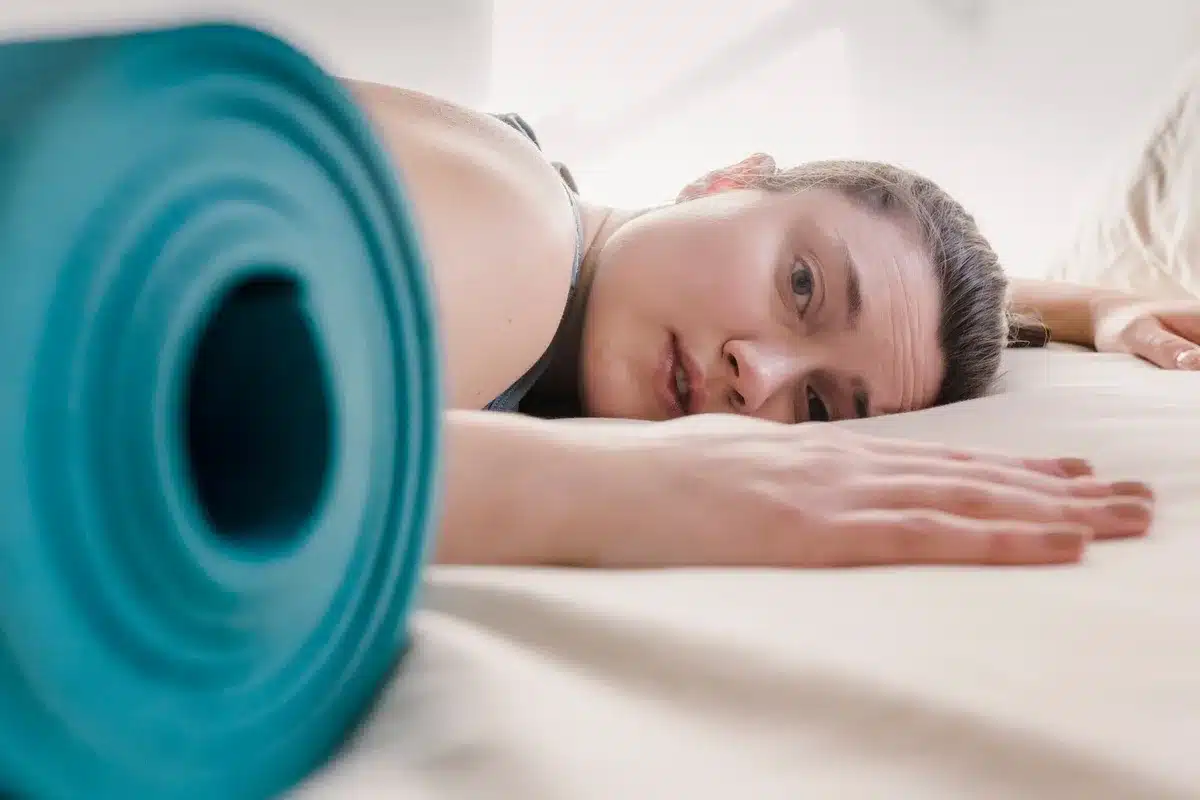 Person in a peaceful moment of rest and recovery