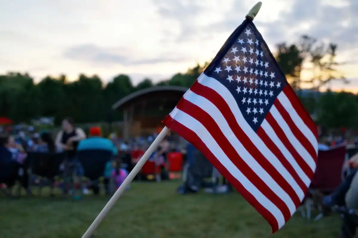 Patriotic imagery celebrating American values and pride