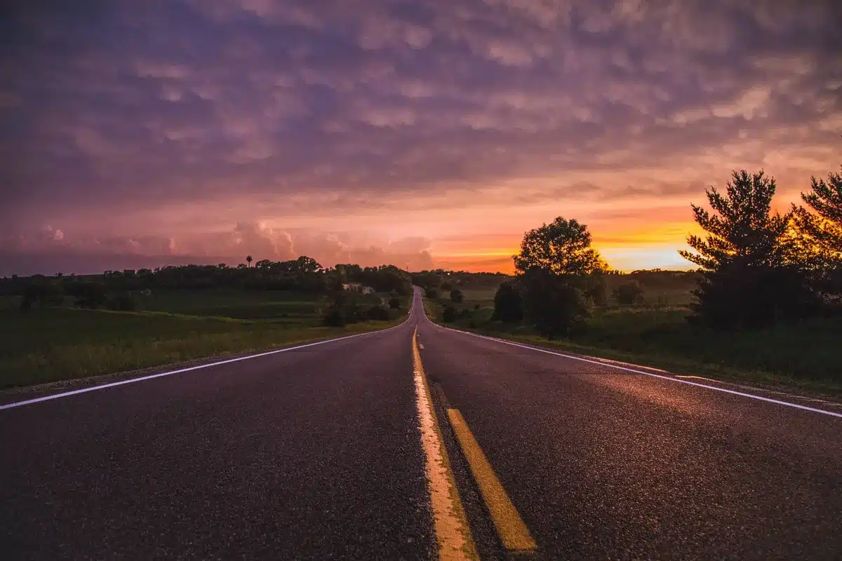 Rural countryside landscape with open roads and natural beauty