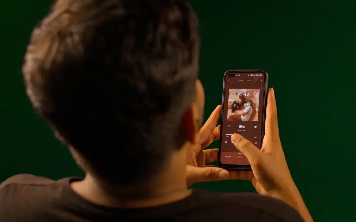 Streaming-Charts und Playlists auf einem Smartphone-Bildschirm