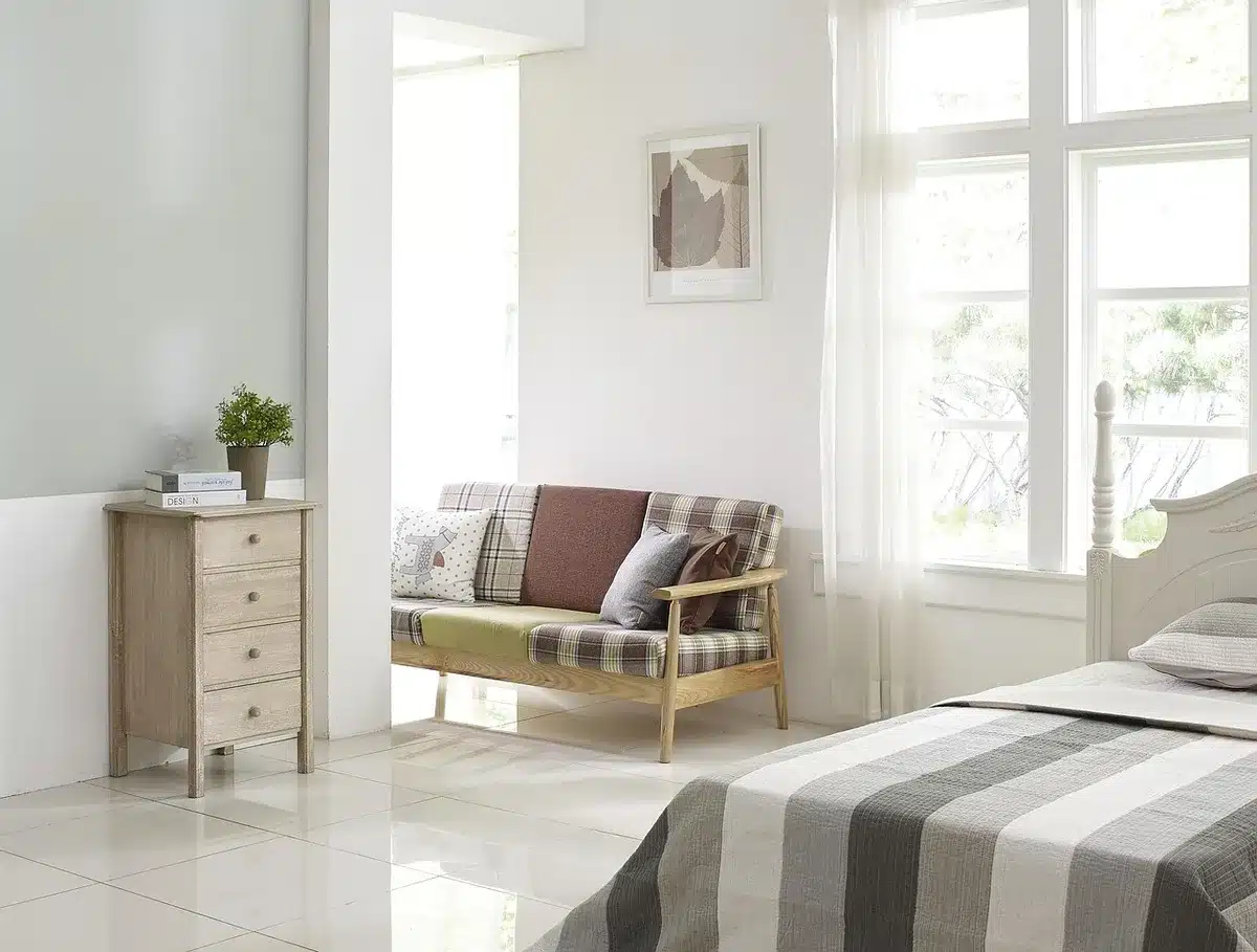 Person performing smooth, compact choreography in a small living room