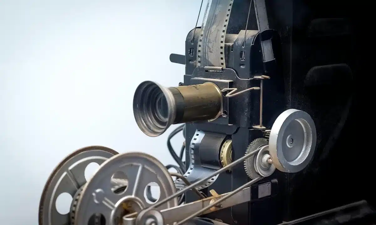 Reel-to-reel tape machines and telephone patch panel in a vintage newsroom