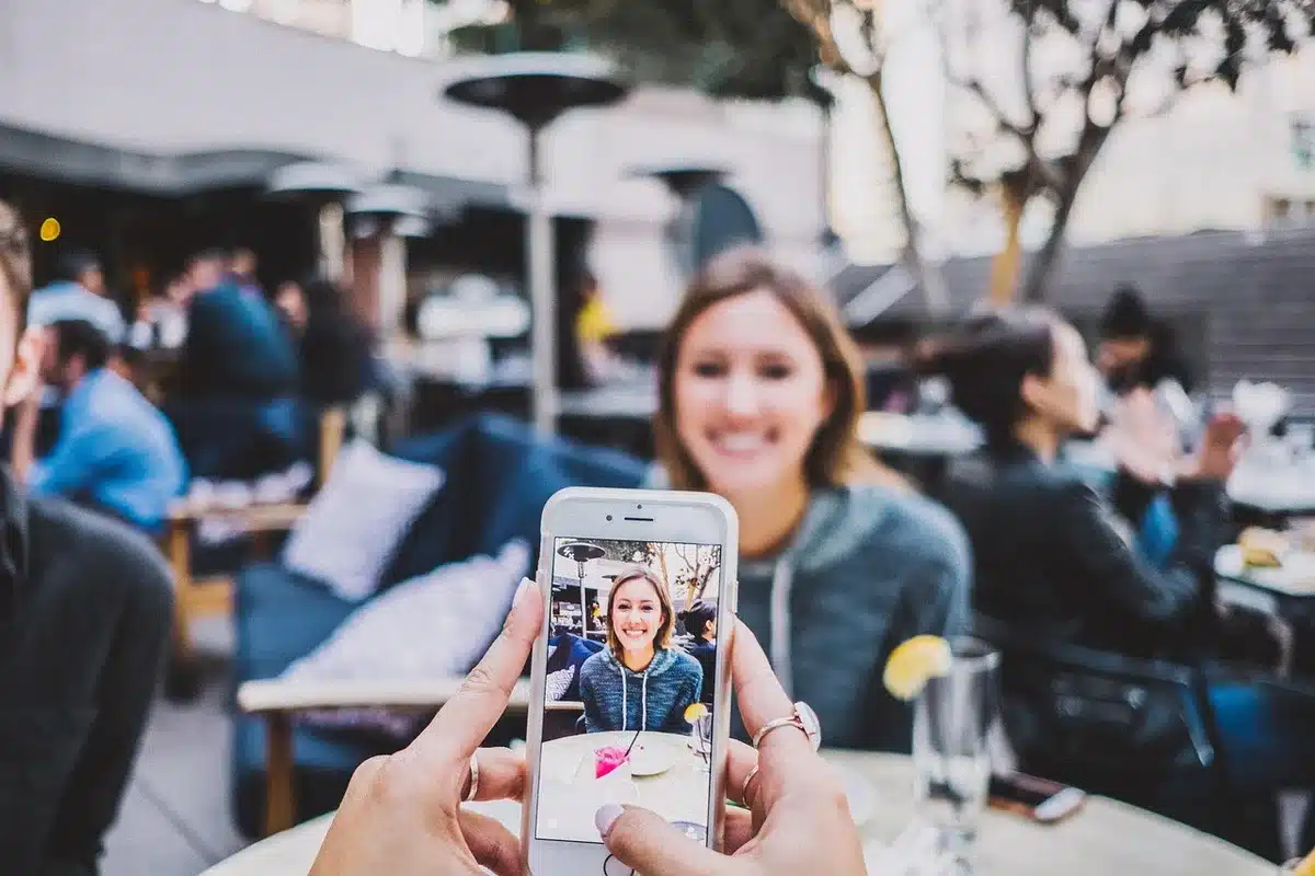Smartphone screen showing extracted still frames from video footage
