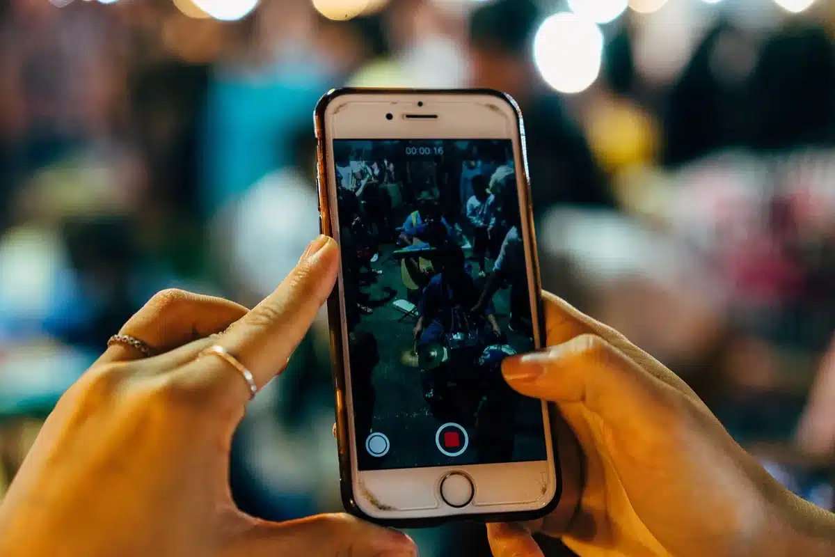 Close-up of a phone screen showing a late-night social post notification