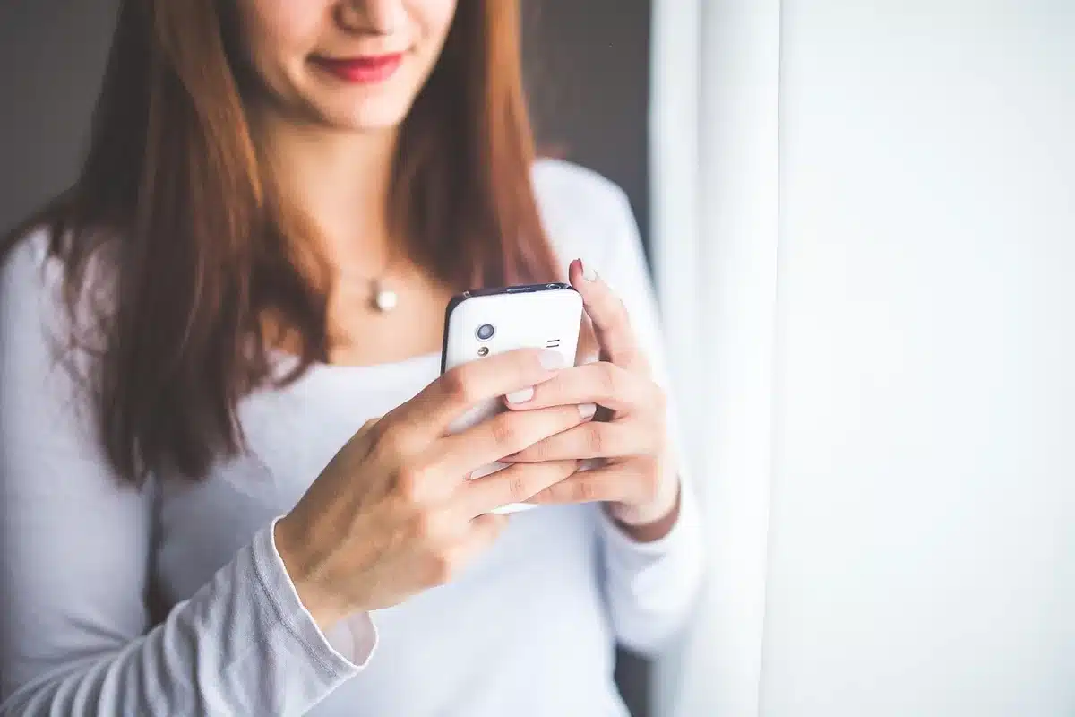 Close-up of a large smartphone screen displaying content