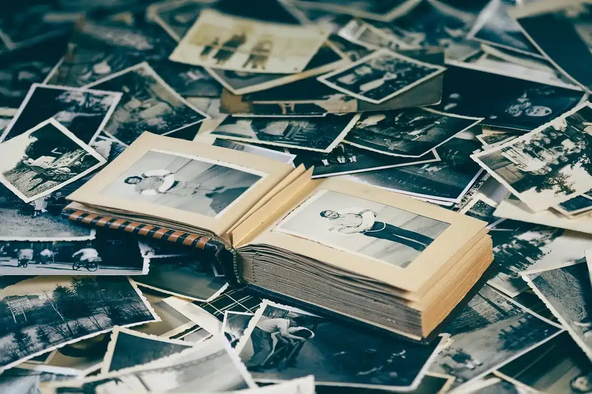 Vinyl records and chart numbers representing blockbuster first-week sales