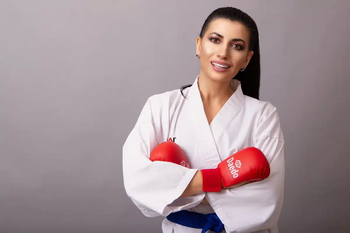 Actor training in a boxing gym preparing for a fight role