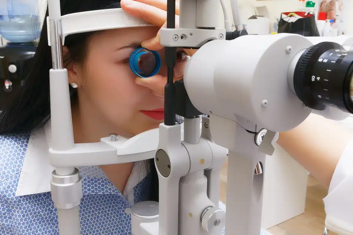 Medical professional conducting a clinical examination