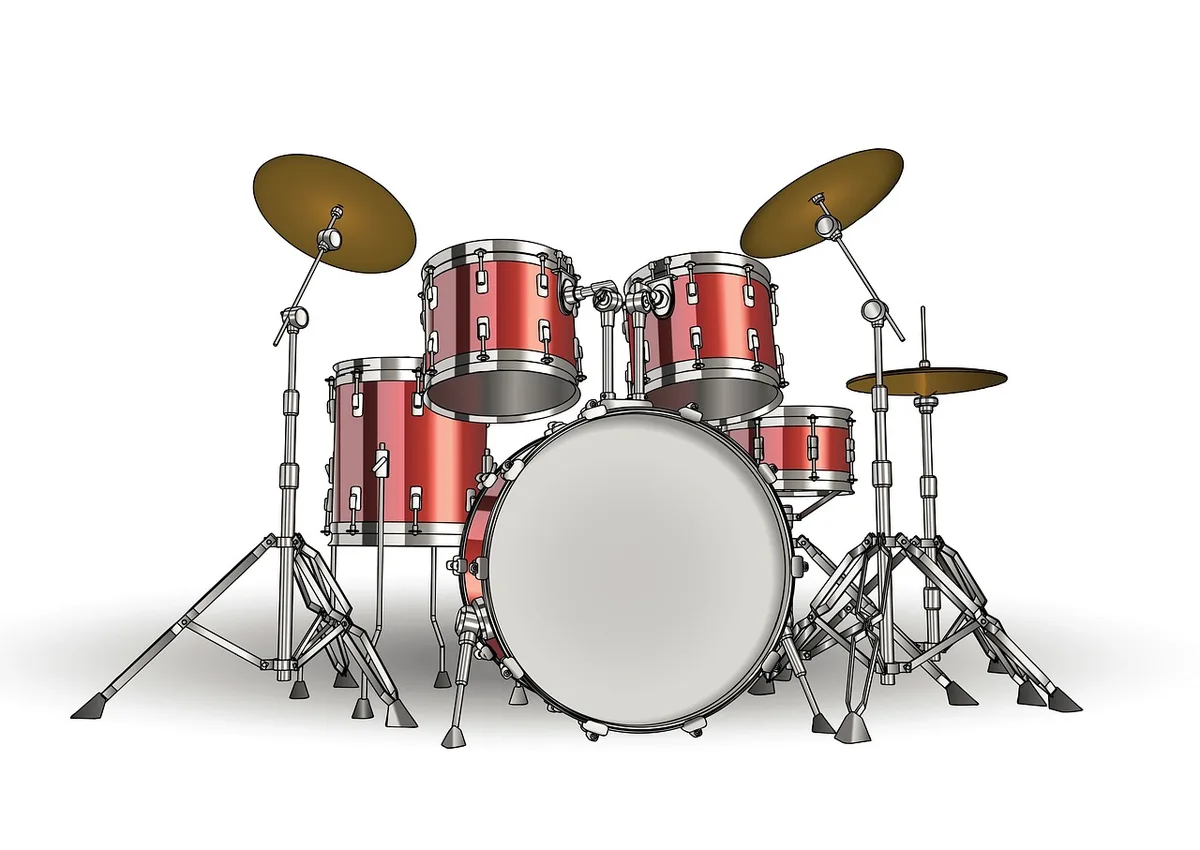 Band rehearsing with an empty drum kit at soundcheck and a session drummer at the side